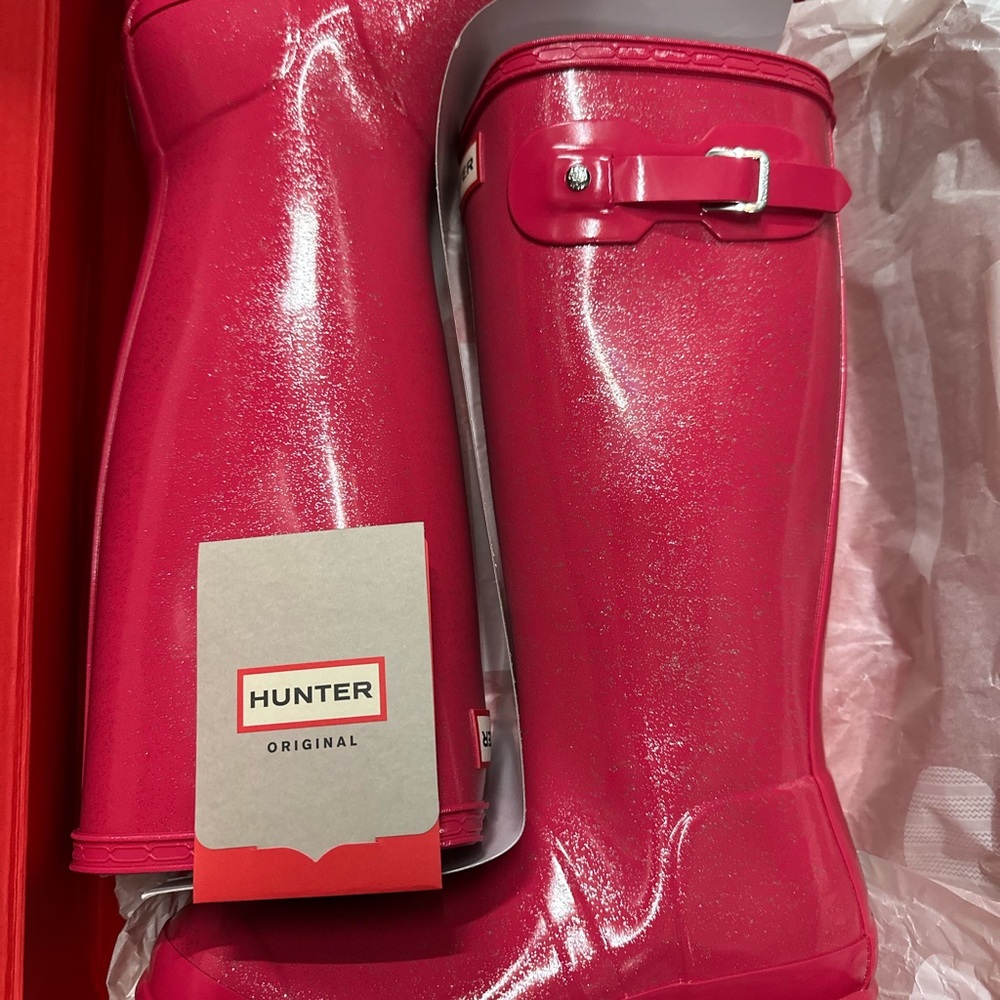 Hunter Fuchsia Sparkle Boots